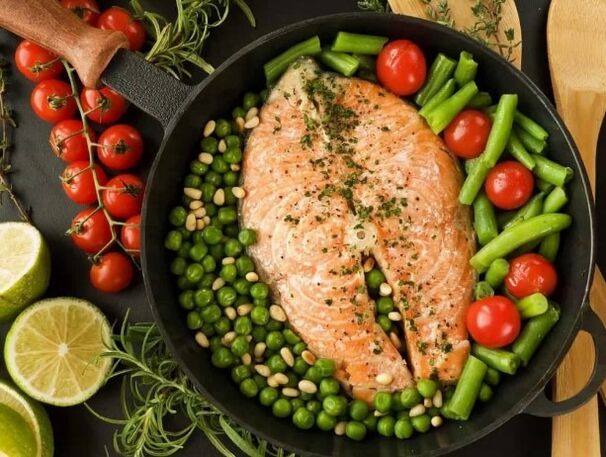 Pescado con verduras